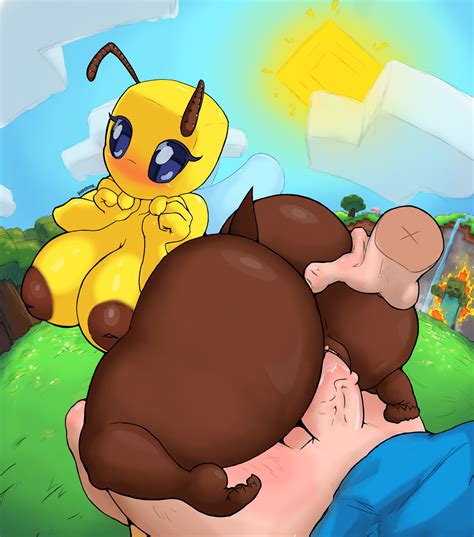 Rule 34 Antennae Anthro Anthrofied Ass Grab Bee Bee Minecraft Blue