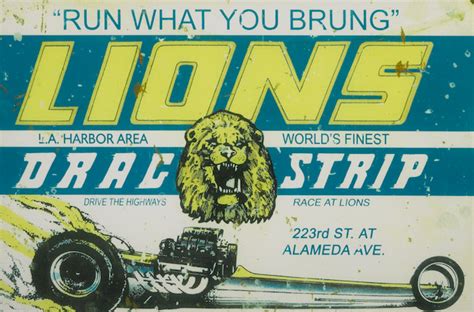 Bonhams A Vintage Style Lions Dragstrip Poster