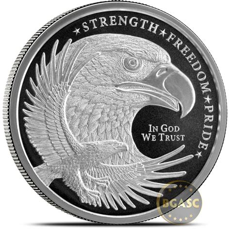 1 Oz Silver Rounds Eagle Design By Gsm Golden State Mint 999 Fine