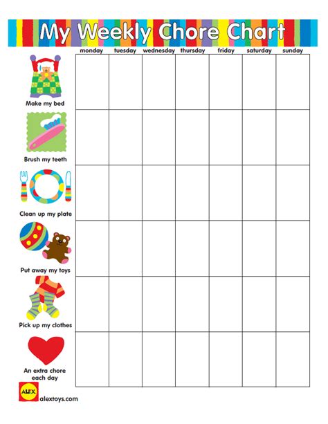 5 Year Old Reward Chore Chart Free Educative Printable Chore Chart For