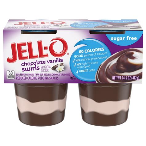 Jell O Sugar Free Chocolate Vanilla Swirls Pudding Snacks Shop