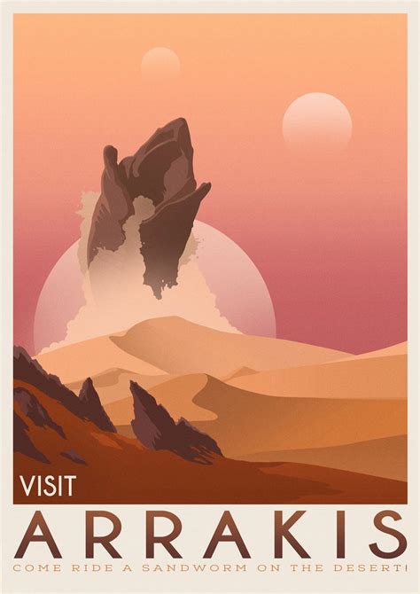 Arrakis Dune Frank Herbert Retro Travel Poster Science Etsy