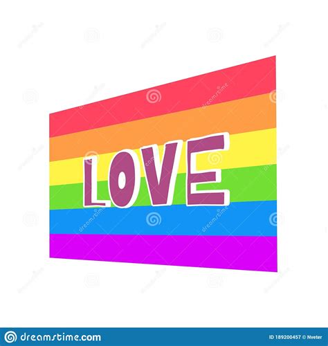 Rainbow Flag Of The Lgbt Community And The Inscription `love` Template For Poster Banner Logo
