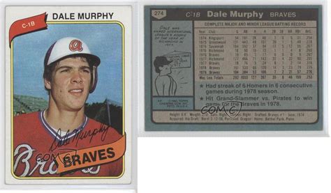 The 1985 topps baseball set keeps pace at 792 cards. 1980 Topps #274 Dale Murphy Atlanta Braves Baseball Card | eBay