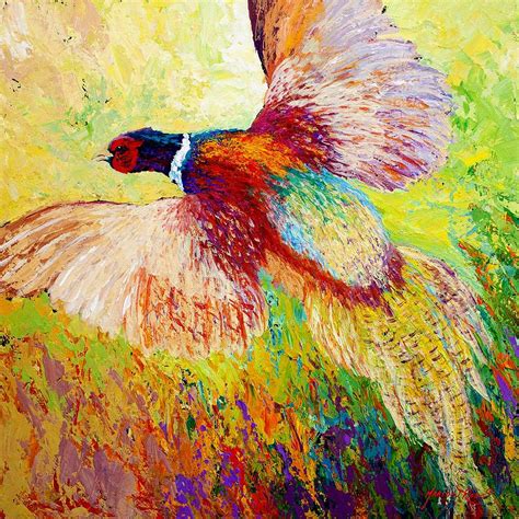 Flushed Pheasant Painting By Marion Rose Pixels