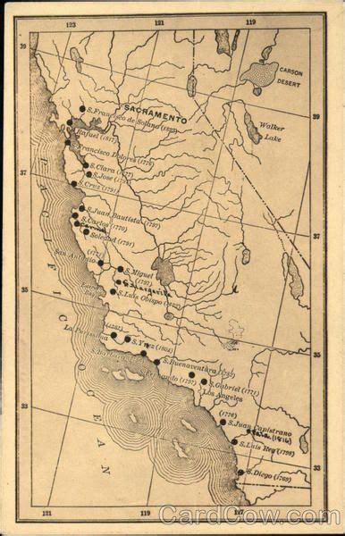 Map Of The Missions Of California Map California Map California