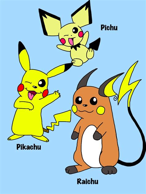 Please support my art through patreon: Pichu, Pikachu, and Raichu by cartoonie1987 on DeviantArt