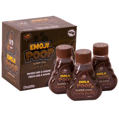Super Cool Slime Emoji Poop Pack Of 3 5oz Bottles Non Toxic Poopie
