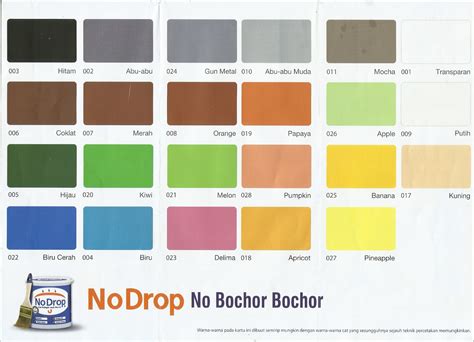 Walaupun tergolong harga murah, namun untuk kualitas cukup. Katalog Warna No Drop 2017