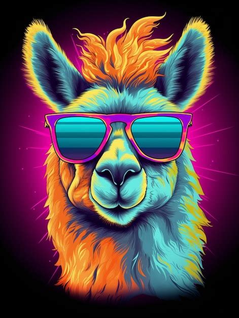 Premium Ai Image A Close Up Of A Llama Wearing Sunglasses On A Black