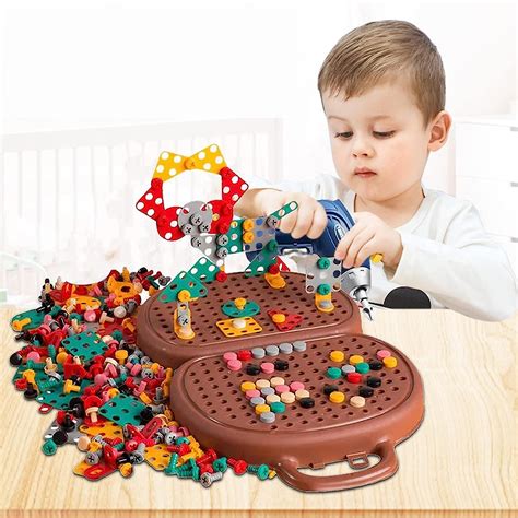 Creative Mosaic Drill Set For Kids 203 Pieces Diy Drill Puzzle