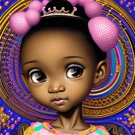 Adorably Cute Black Girl 3d Cartoon Style · Creative Fabrica