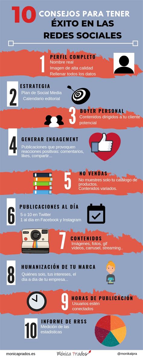 10 Consejos Para Tener éxito En Redes Sociales Infografia Infographic