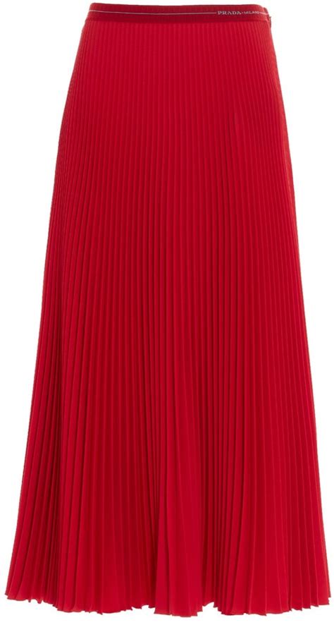 Prada Pleated Midi Skirt Shopstyle