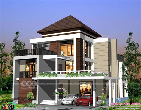 1862 Square Feet 4 Bhk Modern Flat Roof House Plan Kerala Home Design