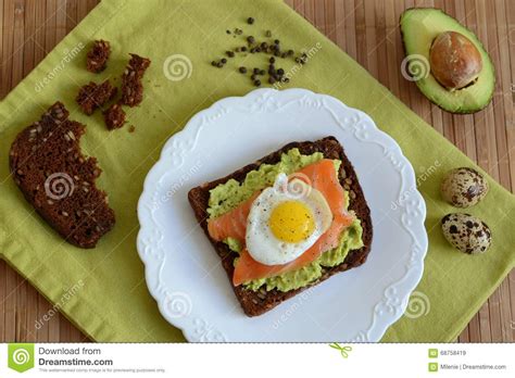 Sandwich With Avocado Stock Image Image Of Black Indoor 68758419