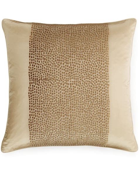 Sold and shipped by plum & post. Hotel Collection Mosaic Embroidered GOLD Euro Pillow Sham ...