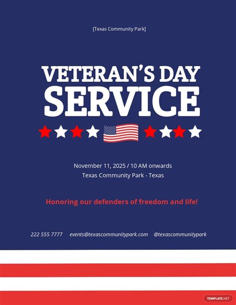 Free Veterans Day Service Flyer Template In Illustrator Psd