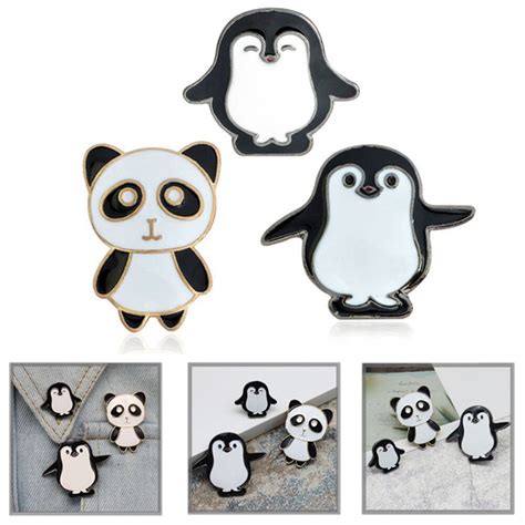 1pc Animal Pin Set Panda Enamel Pins Cute Lapel Pins Kawaii Brooches