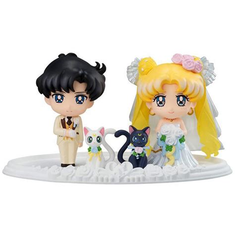 Buy Elibeauty Sailor Moon Mini Action Figures Sailor Moon Chiba Mamoru Luna Artemis Wedding Pvc