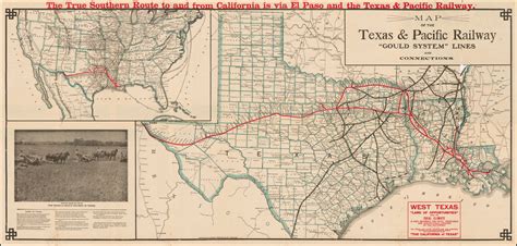 Map Of The Texas And Pacific Railway Gould System Lines And Connections