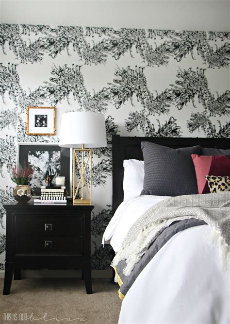 Master Bedroom Accent Wall With Wallpaper This Is Our Bliss
