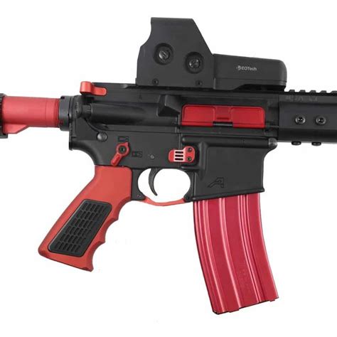 Ar 15 Red Accents Kit With Angle Grip Ar15 Accessories