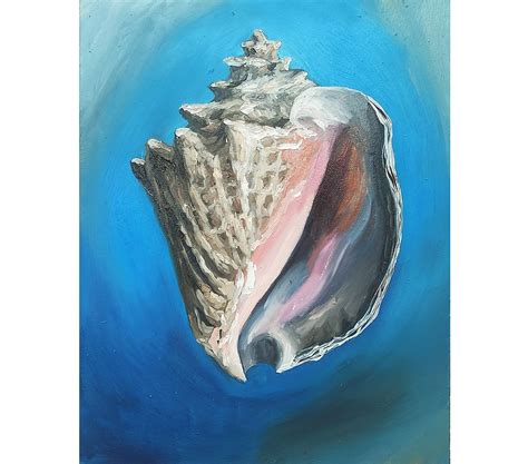 Seashell Painting Original Art Still Life Painting Seashe Inspire