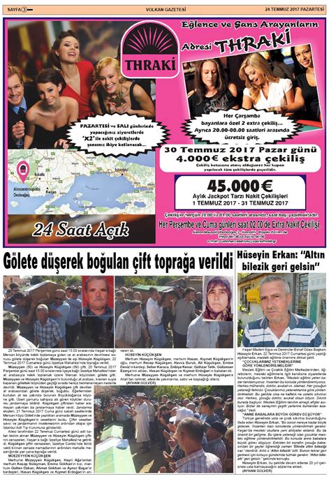 Ke An Volkan Gazetesi Temmuz Pazartes Gazetem Z
