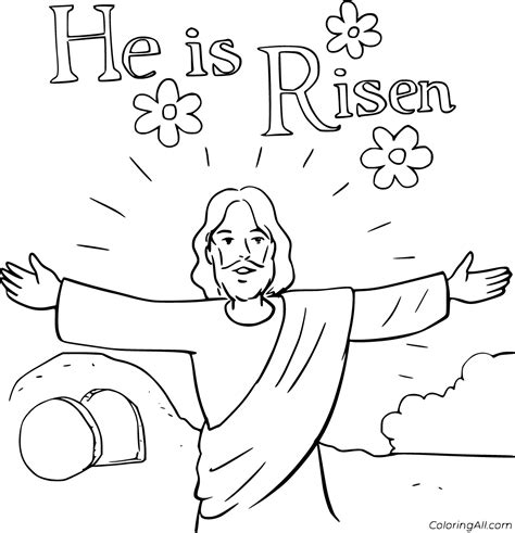 He Is Risen Coloring Pages Coloringall