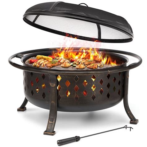 Buy Singlyfire 36 Inch Fire Pits For Outside Large Outdoor Wood Burning Crossweave Firepit Heavy