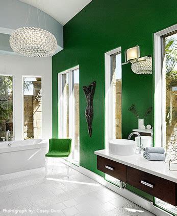 Emerald green bathroom decor unique green color schemes. Kelly Green Interior Decor and Paints - Interiors By Color