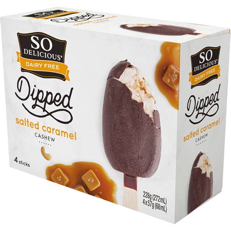 So Delicious Dairy Free Cashew Bars Dipped Salted Caramel 272 Ml