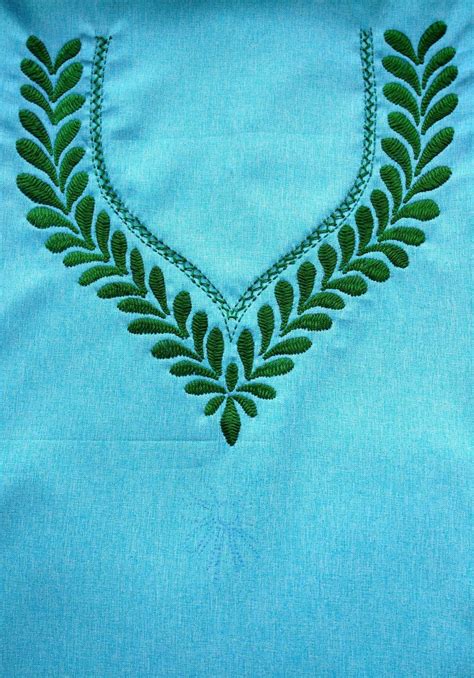 Blue With Green Hand Embroidery Designs Embroidery Designs Handwork