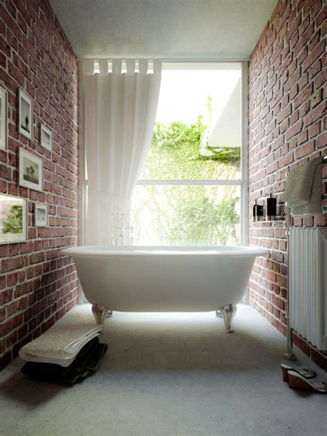 39 Stylish Bathrooms With Brick Walls And Ceilings Digsdigs