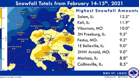 St Louis Area Snow Totals Ksdk Com