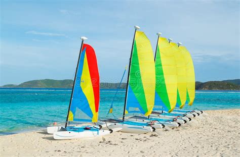 Sail Boats On Tropical Beach Stock Image Image Of Green Holiday