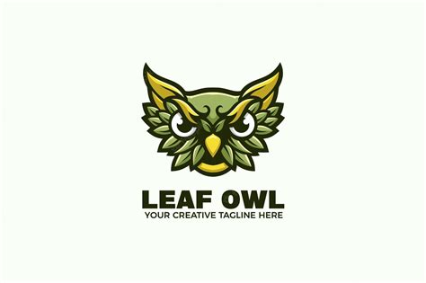 Premium Vector Green Owl Cartoon Mascot Logo Template