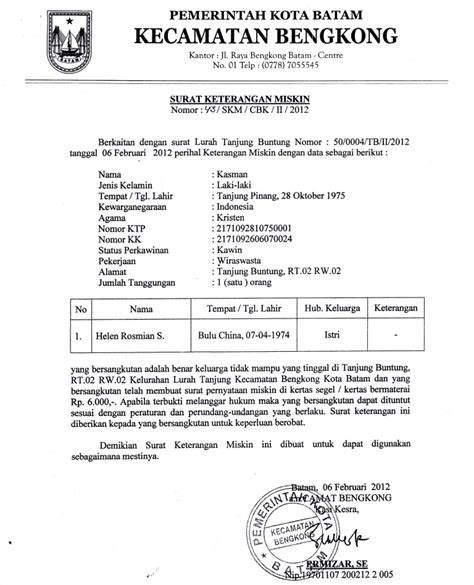 Contoh Surat Keterangan Miskin File Surat Keterangan