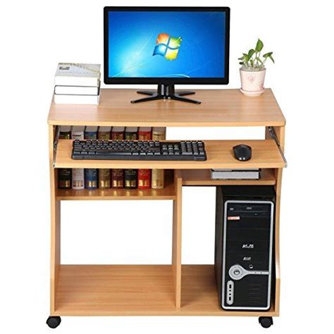 Yaheetech Black Movable Computer Writing Desk With Sliding Keyboard
