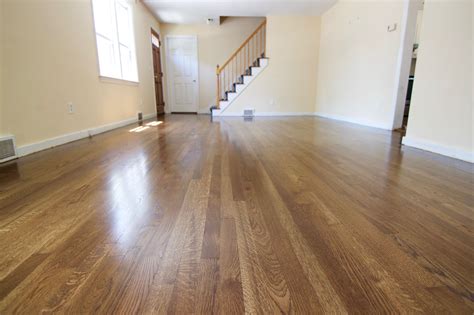 White Oak Hardwood Flooring Stained With Bona Medium Brown Dri Fast Stain Top Coated With