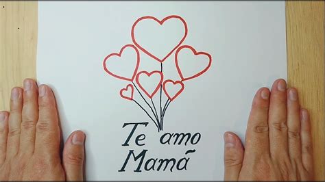 COMO DIBUJAR TE AMO MAMA DIBUJO PARA EL DIA DE LAS MADRES DIBUJOS