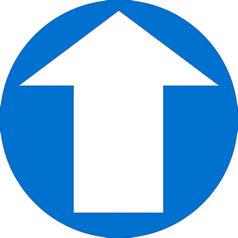 Warehouse Floor Sign Whiteblue Arrow 17 Diameter S 24195 Uline