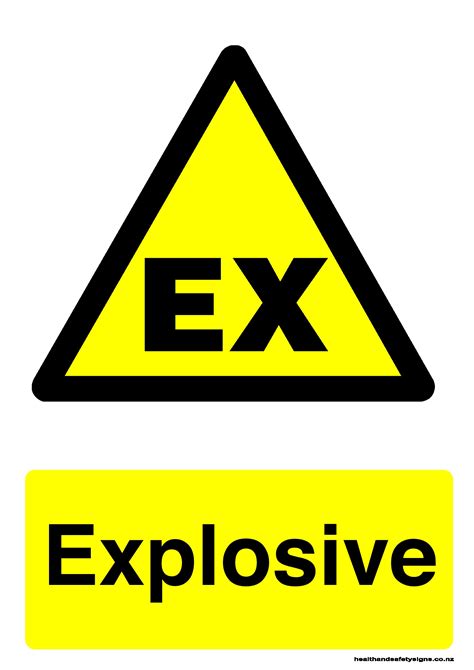 Explosive Warning Sign Health And Safety Signs