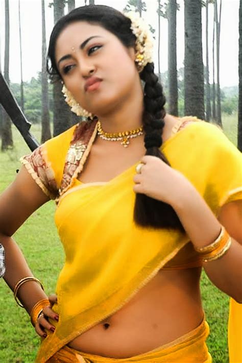 South Indian Actress Meenakshi Hot Navel Show In Half Yellow Saree
