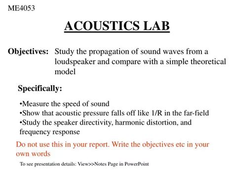 Ppt Acoustics Lab Powerpoint Presentation Free Download Id5643801