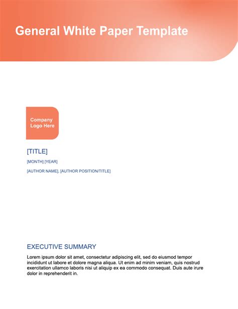 9 Elements To Include In Your White Paper Template Free Template