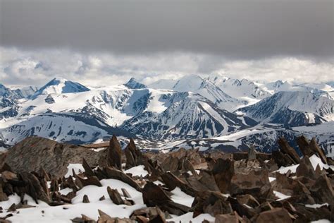 Altai Mountain Rocks Glacier Snow Stock Photo Image Of Range Mount