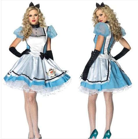 Alice In Wonderland Costume For Women Adult Alice Cosplay Costume Blue Fancy Dress Fantasy