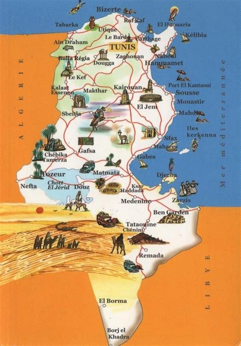 Tunisie Carte Touristique Voyage Carte Plan